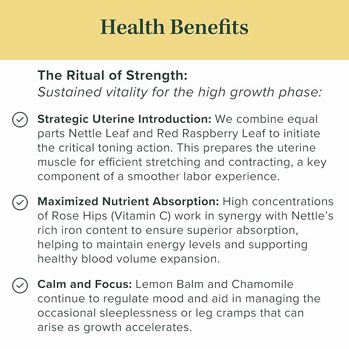 Jade Tea - Organic Second Trimester Pregnancy Tea | Uterine Toning Prep &amp Sustained Prenatal Mineral Support | Caffeine-Free Fair Trade Sustainable Made In USA (Pomegranate)