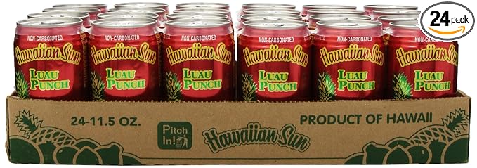 Hawaiian Sun Drink Luau Punch 11.5-Ounce (Pack of 24)