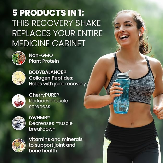 SaltWrap Protein Clinic - Total Body Recovery Shake with Collagen Peptides HMB Tart Cherry Extract Pea Protein Powder Isolate Prebiotic Fiber for Joints Natural Muscle Builder &amp Recovery - Van