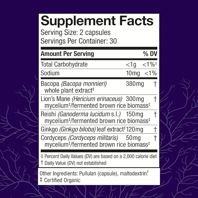 Host Defense MycoBotanicals Brain Capsules 120 ct (Pack of Two 60 ct Units)