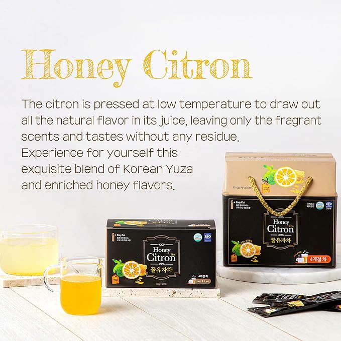 Korean Honey Yuza Citron Tea [ Korean Foods ] Low Calorie Concentrate Yuja Sticks Vitamin C Enjoy Anytime Anywhere [ Jeollanamdo Foods ] 50 Packets