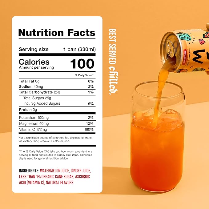 Mela Watermelon Water - Watermelon Juice 100 Percent Natural Fruit Juice with Vitamin C Electrolytes Antioxidants - Coconut Water Alternative Gluten-Free (Ginger 11.15 fl oz 12-pack)