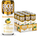 Focus Factor Energy Drink - 12 x 355ml Cans (Pineapple Paradise Flavor) - with Focus + Energy - Lightly Carbonated Sugar Free Low Calorie with Vitamin B6 &amp Vitamin B12