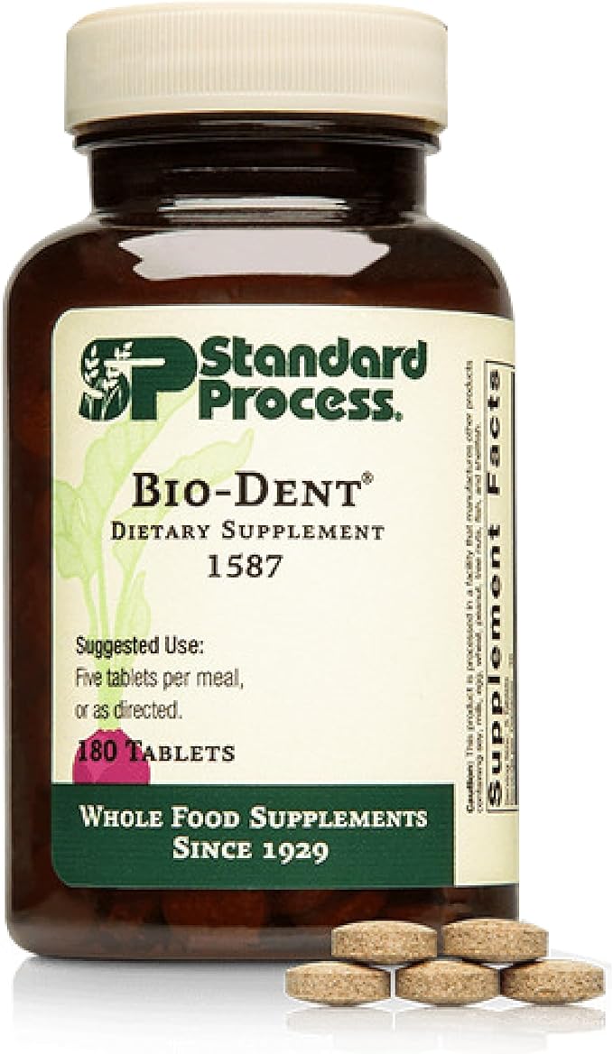 Standard Process Bio-Dent - Supports Bone &amp Muscle Health - Aids The Production of Cartilage &amp Collagen - Supports Energy Metabolism - Whole Food-Based Supplement - 180 Tablets