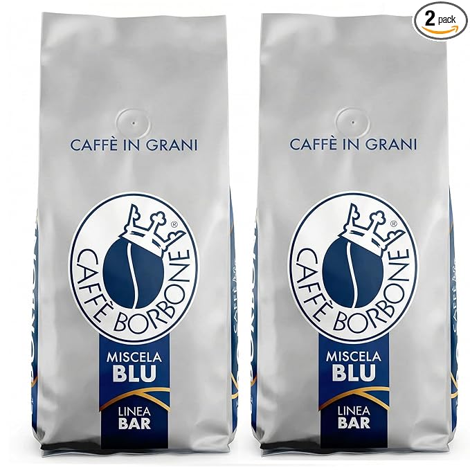 Caffè Borbone Whole Bean Coffee Medium-Dark Roast Blue Blend Authentic Italian Coffee 2.2 lb Bag (Pack of 2)