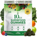 10ex Supergreens Gummies w/Probiotics. 40 Superfoods &amp Super Greens. 10x More Nutrients. Multivitamins &amp Antioxidants from Whole Foods. Healthy Snacks for Adults. Keto Low Carb Low Calorie S