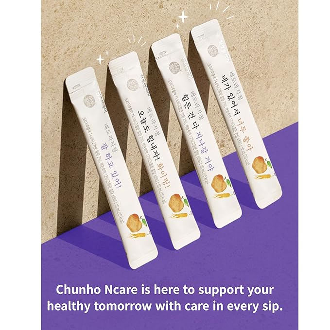 ChunhoNcare Korean Pear and Bellflower Root Juice (10ml × 30sticks) 100% Korean Balloonflower with Honey Quince &amp Jujube Traditional Korean Drink Easy-Cut Stick Pouch