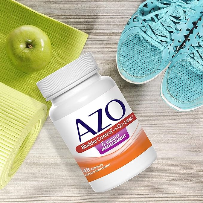 AZO Bladder Control with Go-Less® &amp Weight Management Dietary Supplement | Helps Reduce Occasional Urgency* | Promotes Healthy Metabolism* | Supports a Good Night’s Sleep* | 48 Capsules