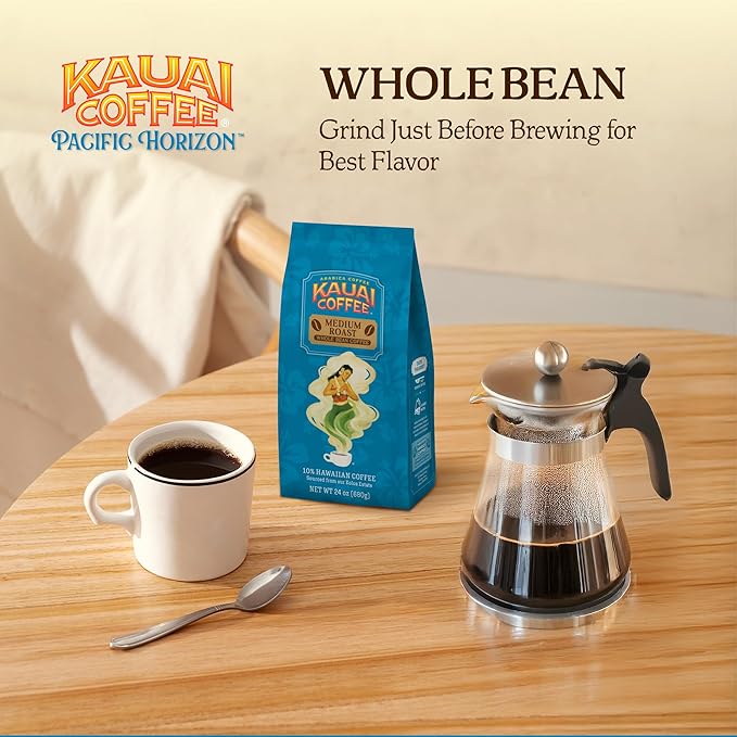 Kauai Coffee Koloa Estate Medium Roast - Whole Bean Coffee 24 oz. Package