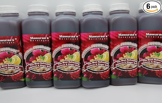 Mawuraa's Beverages Original Soborade Juice-The Most Refreshing Hibiscus Pack Of 6