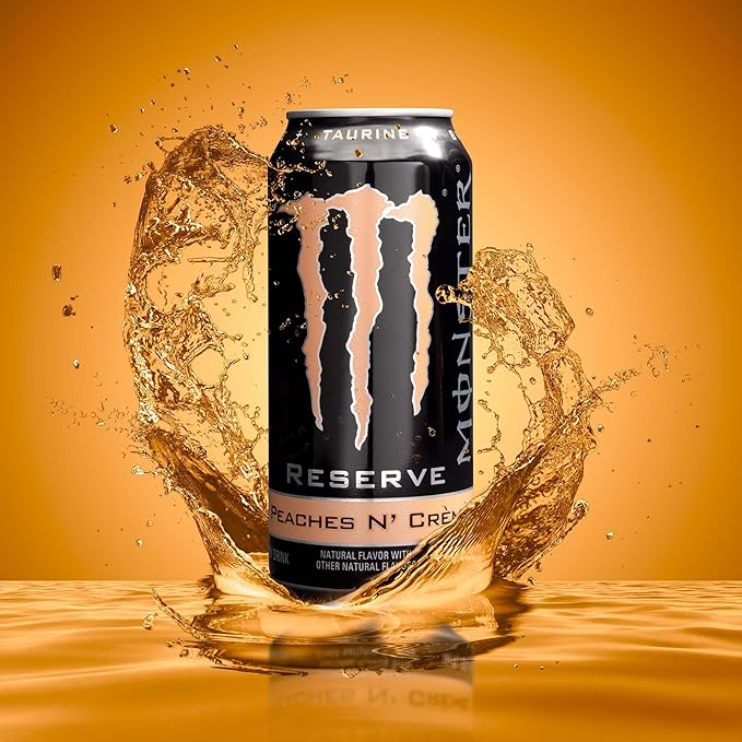 Monster Reserve Peaches N' Cream Energy Drink 16 fl oz Pack of 24 Cans