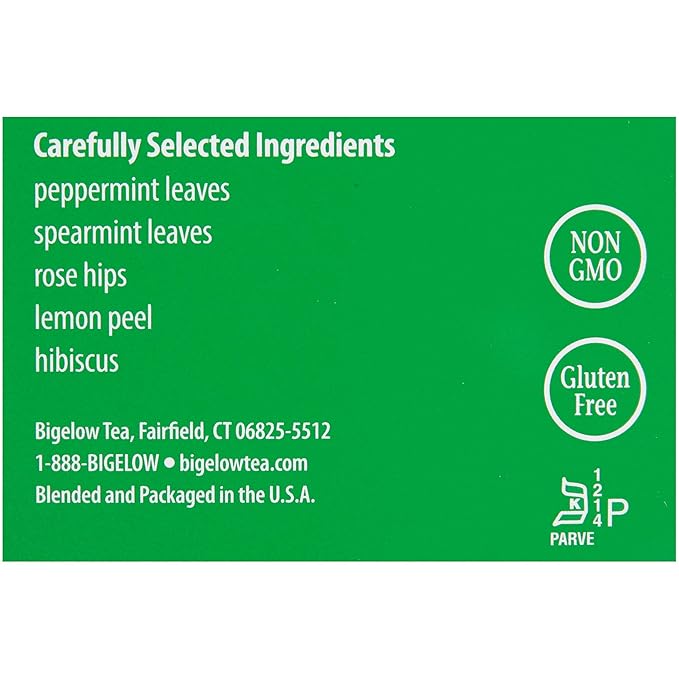 Bigelow Mint Medley Herbal Tea Bags 28-Count Box (Pack of 3) Mint Tea Bags Peppermint &amp Spearmint Herbal Tea All Natural Gluten Free