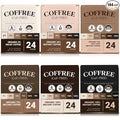COFFREE Organic Instant Coffee Packets - Caffeine Management Packs from 150-0% Decaf Coffee - Low Acid Mold Free Made with Arabica Beans - Hot or Cold Single Serve Packets 144 Count (6 Packs of 24)