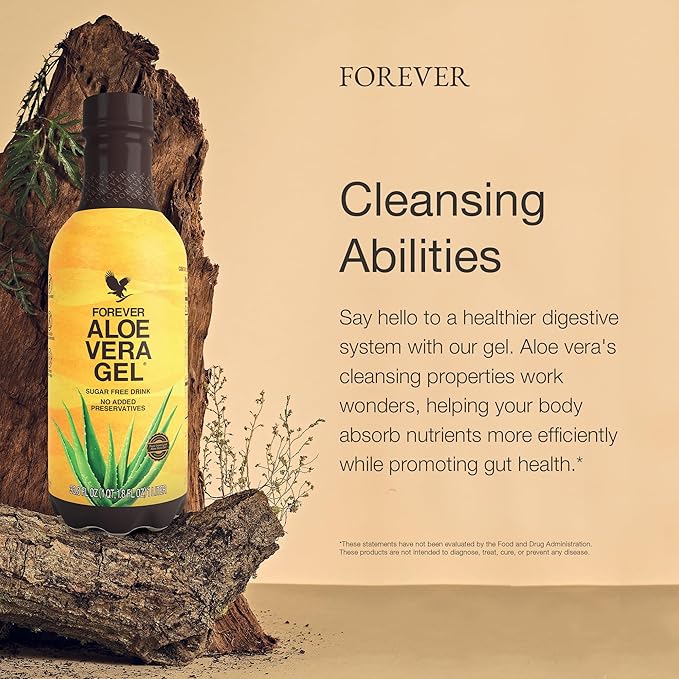 Forever Living - Forever Aloe Vera Gel - 99.7% Pure Inner Leaf Aloe Vera Juice - Preservative-Free - 33.8 fl oz (Pack of 2)