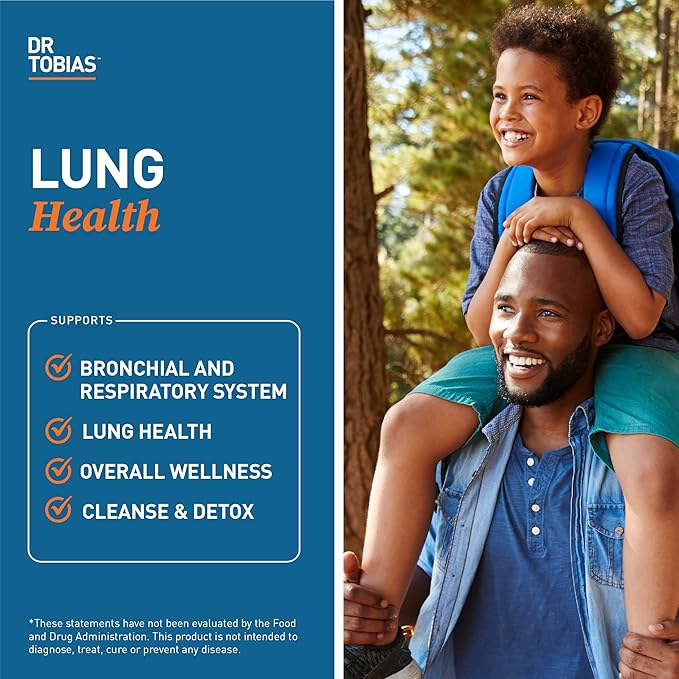 Dr. Tobias Lung Health - Lung Support Supplement with Vitamin C Butterbur Quercetin &amp Bromelain | Lung Cleanse &amp Detox Formula for Bronchial &amp Respiratory System Non-GMO (60 Capsules 60