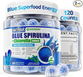 Organic Blue Spirulina Gummies High Phycocyanin from Nutrient-Rich Blue-Green Algae for Antioxidants Cellular Energy &amp Cleanse Superfood w/Chlorella CoQ10 &amp VCTaurineGreen Tea Sugar Fre