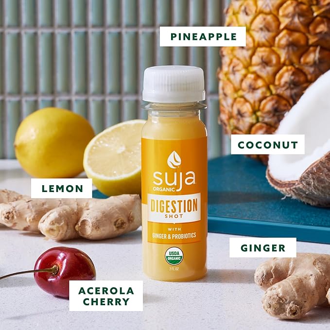 Suja Organic Gut Health Shots and Juice Variety Pack | 10 Digestion Shots and 6 Vibrant Probiotic Juices | Plant-Based &amp Gluten Free (2 fl oz Shots/Pack of 10 12 fl oz Juices/Pack of 6)