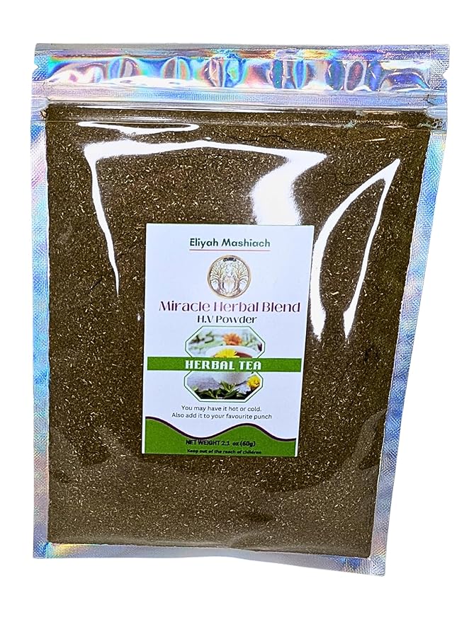 Eliyah Mashiach HV Tea Blend Powder Natural Ingredients with Goldenseal Oregano Turmeric 2.1 oz Hot or Cold Brew