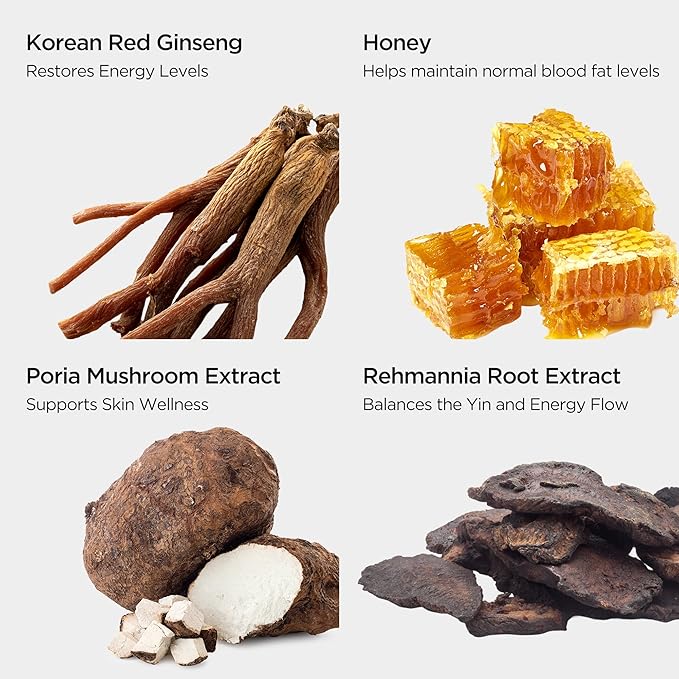 JUNG KWAN JANG Korean Red Ginseng Honey Paste Daily Stick | Poria Mushroom Rehmannia Extract Hong Sam Jin Go Daily | Natural Energy Booster for Men &amp Women Pre Workout | 30 Count