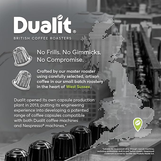 Dualit Original Line Compatible* Decaf Recyclable Aluminium Coffee Capsules by Dualit | 120 Pack - 12 X 10 Pk - 120 Servings of Premium Eco Friendly Coffee Pods - 100% Recyclable Original Line Compati