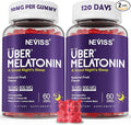 Melatonin Gummies 10mg 20mg for Adults Melatonin 10 mg per Gummy with Ashwagandha Magnesium Glycinate GABA L-theanine Valerian Root &amp Lemon Balm Rest Support Supplement Grape Flavor 2-Pack
