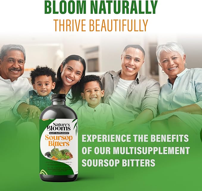 Nature's Blooms Soursop &amp Black Seed Bitters Bundle 16 oz Each 2 Bottles