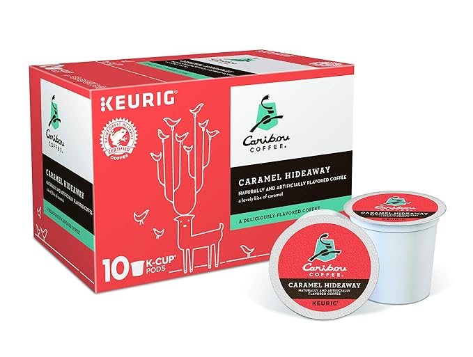 Caribou Coffee Caramel Hideaway Single-Serve Keurig K-Cup Pods Flavored Coffee 60 Count