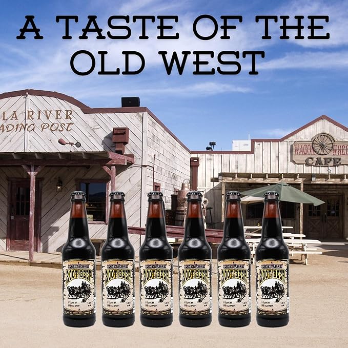 Generic Death Valley Soda | 6 Pack of Root Beer Soda | Delicious Flavored Soda Pop with Real Cane Sugar | 12 oz Glass Bottles in a 6 Pack of Root Beer with Crazy Soda Pop Bottle Opener