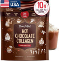 Mama Natural Hot Chocolate Multi Collagen Protein Powder Made with Organic Cacao Types 1 2 3 4 5 10 Collagen Peptides Powder - Grass Fed Beef Wild Fish Marine &amp USA Eggshell - 16 Servings