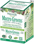 MacroLife Macro Greens Powder 38 Superfood Probiotics Antioxidants Digestive Enzymes &amp Adaptogen Supplement - Daily Super Green Juice &amp Smoothie Mix Packets - Non-GMO Vegan Gluten-Free - 12 Se