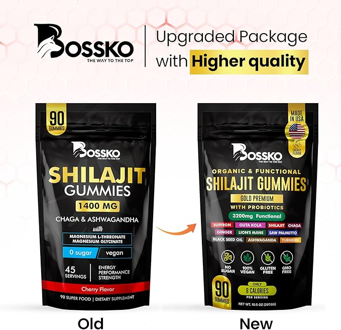 3200 MG Pure Himalayan Shilajit Gummies Organic for Men &amp Women with Probiotics &amp Magnesium Ashwagnadha Chaga Turmeric Fulvic Acid 105+ Trace Minerals I Vegan Non-GMO I Lab Tested I 90 Count