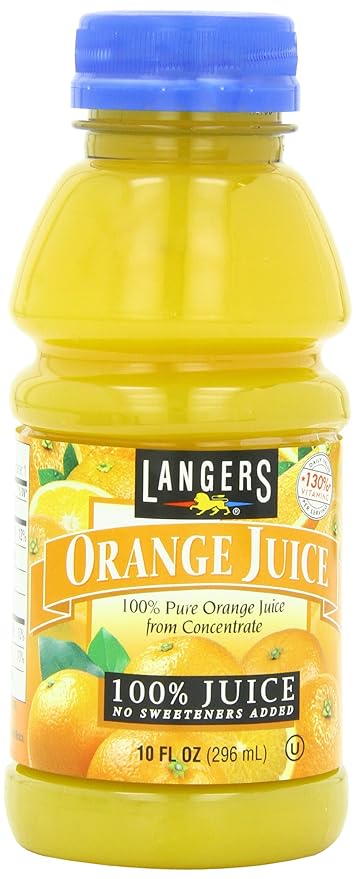 Langers 100% Juice Orange 10 Fl Oz (Pack of 12)