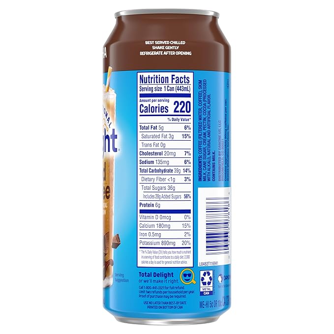 International Delight Iced Coffee Mocha Grab and Go Coffee Drinks Made with Real Milk and Cream 15 FL OZ Can 12 Count
