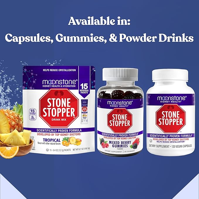 Stone Stopper Capsules Kidney Stone Prevention Calcium Oxalate Protector Alkali Citrate Support Supplement Developed by Urologists to Support Kidney Health 60 Day Supply (240 Count)