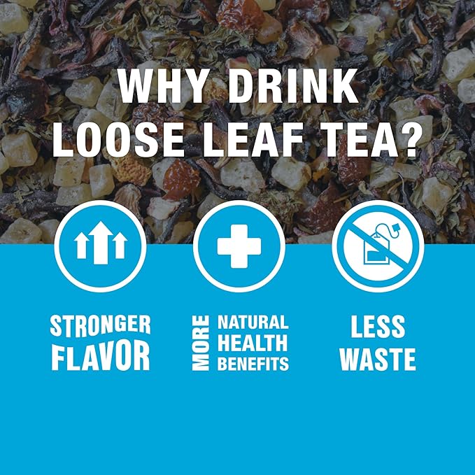 Tiesta Tea - Strawberry Lemonade Loose Leaf Strawberry Lemon Herbal Tea Premium Non-Caffeinated Fruit Blend Make Hot or Iced &amp Brews Up to 200 Cups 16 Ounce Resealable Bulk Pouch