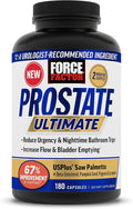 Force Factor Prostate Ultimate Prostate Health Supplement for Men with Nettle &amp Saw Palmetto #1 Urologist Recommended Ingredient to Support Urinary Flow Bladder Emptying 180 Caps