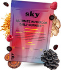 Mushroom Gummies for Adults - 10-in-1 Powerful Mushroom Complex w/Lions Mane Reishi Cordyceps Turkey Tail - for Mental Clarity Focus Immunity - Raspberry Flavored 60 Vegan Gummies