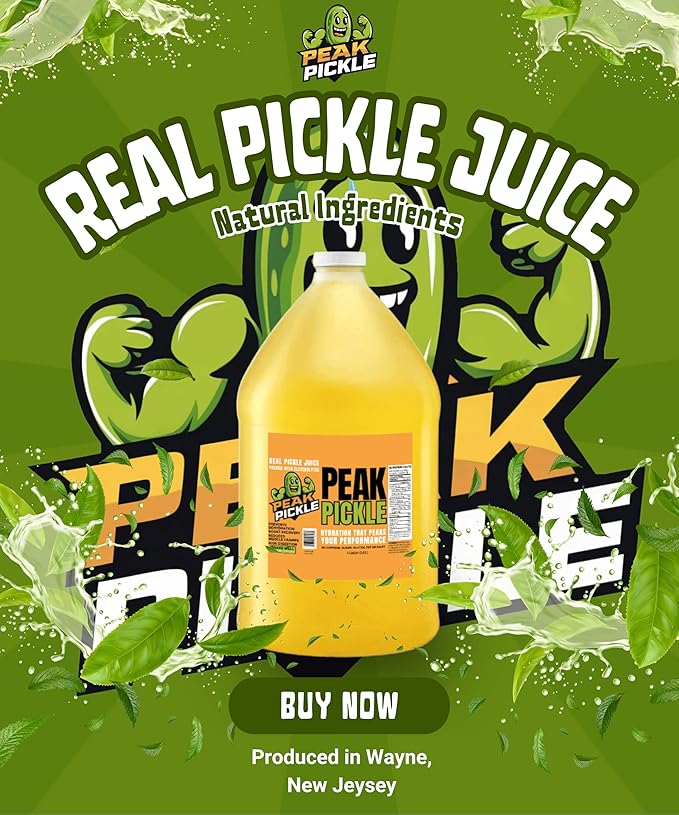 Peak Pickle Dill Pickle Juice - 1 Gallon Sports Drink For Leg Cramps- Pickle Juice Gallon for Muscle Cramp Relief