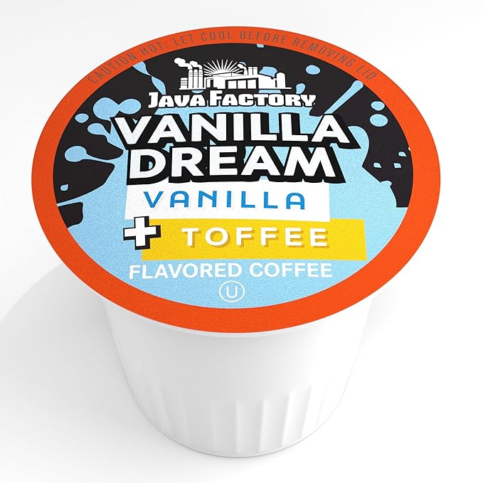 Java Factory Coffee Pods Vanilla Flavored Coffee Compatible with K Cup Brewers Including 2.0 Vanilla Dream 80 Count