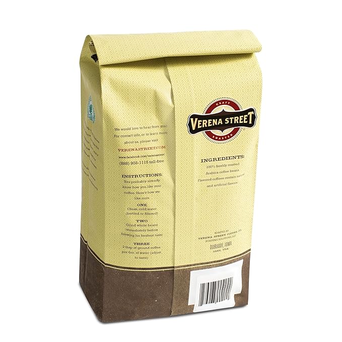 Verena Street 2 Pound Flavored Whole Bean Coffee Cow Tipper Medium Roast Rainforest Alliance Certified Arabica Coffee