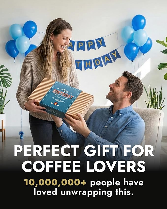 Gourmet Birthday Coffee Gift Set for Men &amp Women - 14 World's Finest Single Origin Specialty &amp Organic Coffees in Innovative Brewers | Sampler Box for Coffee Lover to Brew &amp Enjoy Anytime
