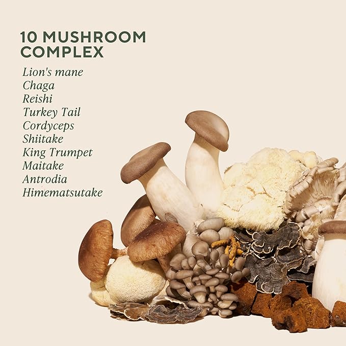 Om Master Blend Mushroom Capsules - Organic Mushroom Supplement with 10 Mushrooms and Ashwagandha – Supports Immunity Gut Health &amp Stress Relief 168 Count (56 Servings)