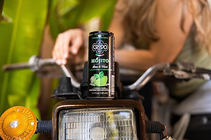 Fonti Di Crodo Mojito Italian Sparkling Beverage with Lime &amp Mint 11.2 Oz. Cans (Pack of 24)