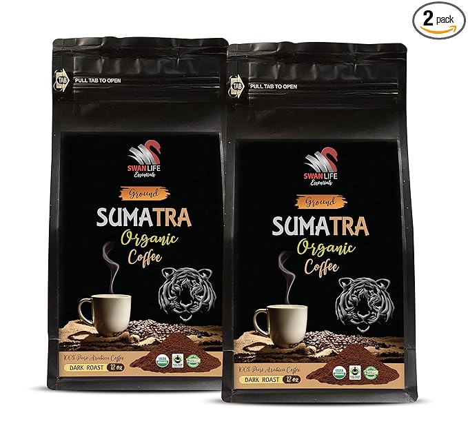 arabica coffee beans whole - SUMARTA GROUND COFFEE ORGANIC arabica dark rost fair trade low acidity - fair trade coffee beans 2 Bags (24 Oz)
