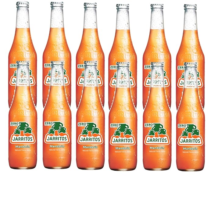 Iarritos Zero Sugar Mandarin Soda Mexican-Style Soda 12.5 fl oz Glass Bottles Natural Mandarin Flavor Low Calorie No Artificial Sweeteners 12-Pack