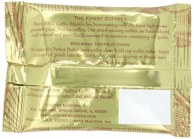 Coffee Masters Perfect Potful French Vanilla Ground Coffee 1.5-Ounce Packets (Pack of 12)