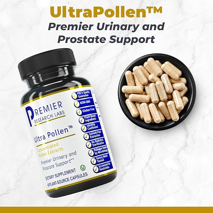 Premier Research Labs UltraPollen - Bee Pollen Supplement Rye Pollen Extract Prostate Health Bee Pollen Extract from Rye Flower with Amino Acids Supplement for Men &amp Women- 45 Vegetarian Capsu