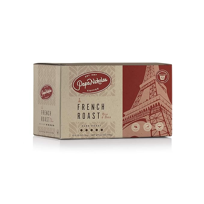 Papanicholas Single Serve Coffee Cups Fits Keurig K Cup Brewers French Roast 36 Pods