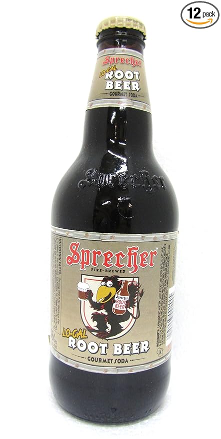 Sprecher LOW-CAL ROOT BEER - Sprechen macht schlank! 16-Ounce Glass Bottle (Pack of 12)