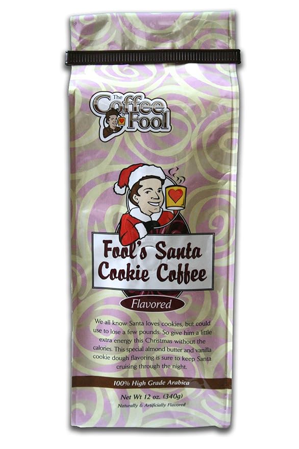 The Coffee Fool Fool's Whole Bean Santa's Cookie Coffee 12 Ounce